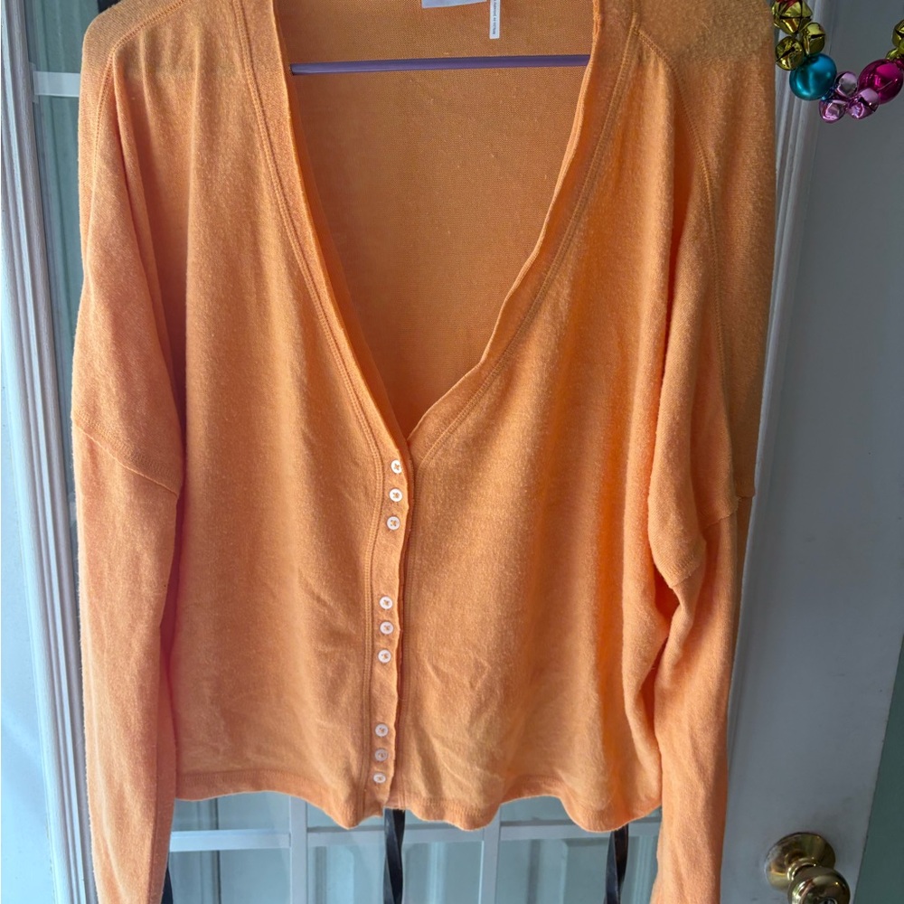 Urban Outfitters Orange Cardigan Sweater V-Neck
